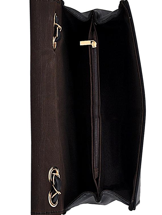 black leatherette (pu) regular handbag - 15707074 - Zoom Image - 3