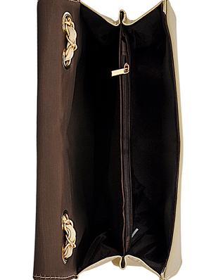 beige leatherette (pu) combo handbag - 15707076 - Standard Image - 3