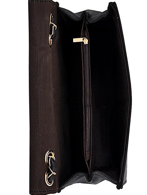 black leatherette (pu) combo handbag - 15707077 - Zoom Image - 3