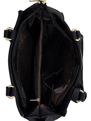 black leatherette (pu) regular handbag - 15707088 - Standard Image - 3