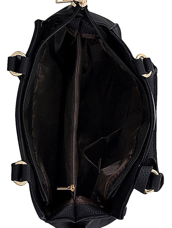 black leatherette (pu) regular handbag - 15707088 - Zoom Image - 3