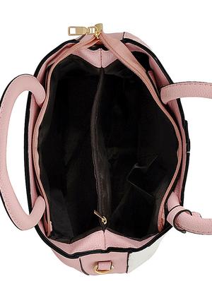 pink leatherette (pu) regular handbag - 15707094 - Standard Image - 3