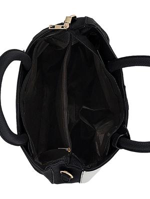 black leatherette (pu) regular handbag - 15707097 - Standard Image - 3