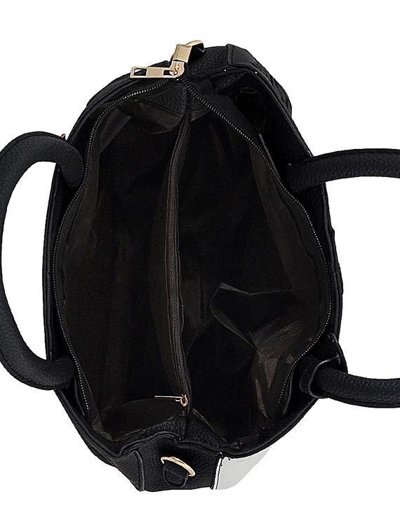 black leatherette (pu) regular handbag - 15707097 - Zoom Image - 3