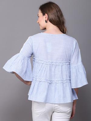 tassel tie-up frill trim laced top - 15707917 - Standard Image - 3