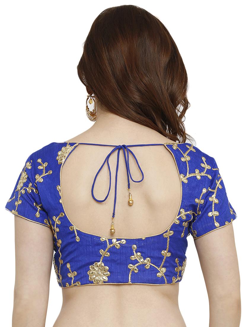 Gota patti blouse with drawstring - 15707936 - Zoom Image - 3