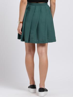 hunter green pleated skirt - 15708356 - Standard Image - 3