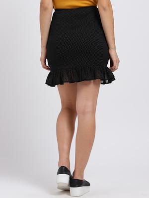 frilled hem pin dots skirt - 15708362 - Standard Image - 3