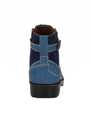 blue leatherette high ankle boots - 15708978 - Standard Image - 3