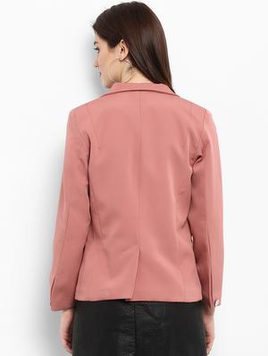 lapel neck button detail blazer - 15709466 - Standard Image - 3