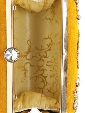 yellow cotton polyester blend box clutch - 15709629 - Standard Image - 3