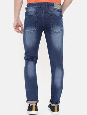 blue cotton blend washed jeans - 15709869 - Standard Image - 3