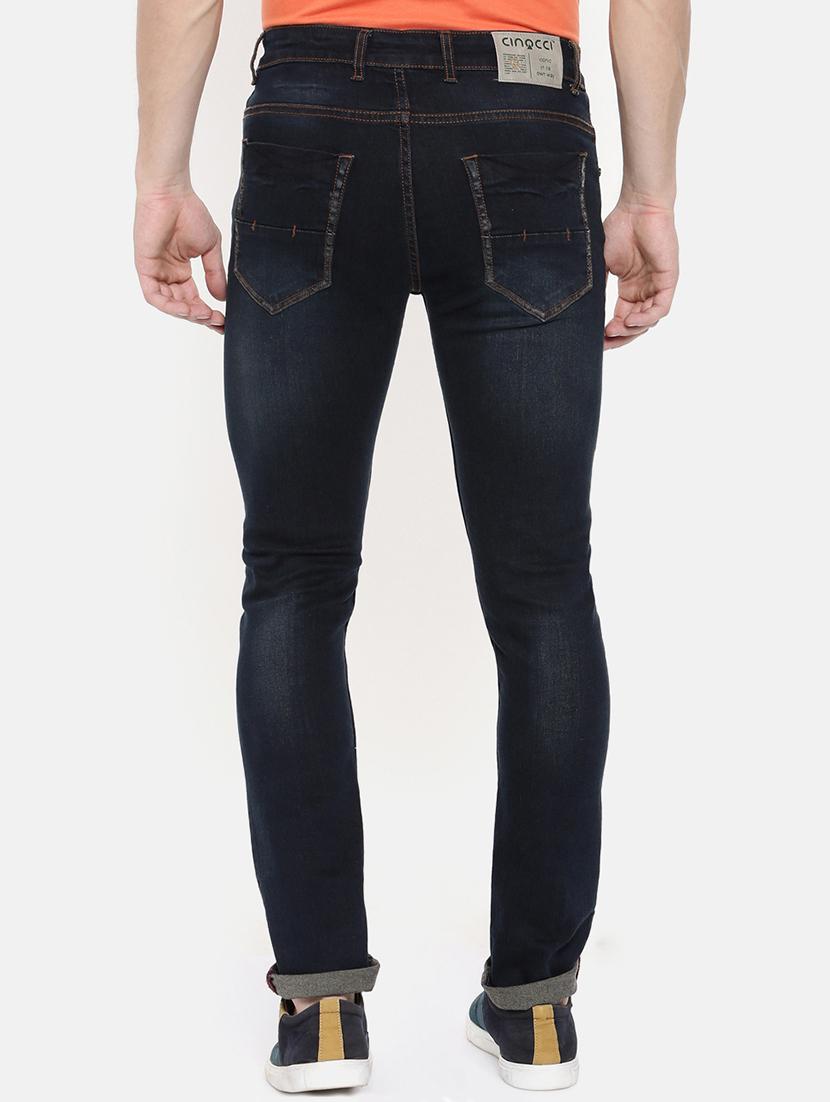 blue cotton blend washed jeans - 15709873 - Zoom Image - 3