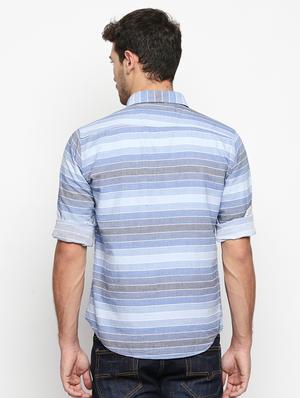 blue cotton casual shirt - 15710127 - Standard Image - 3