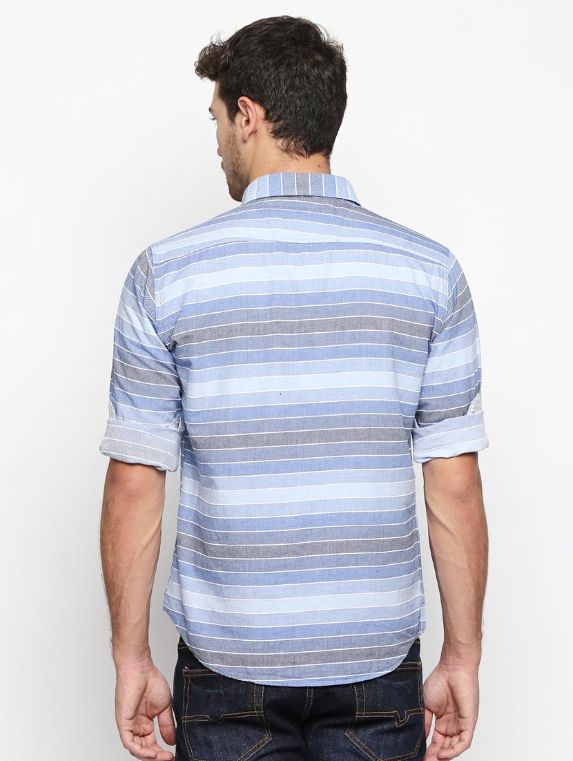 blue cotton casual shirt - 15710127 - Zoom Image - 3