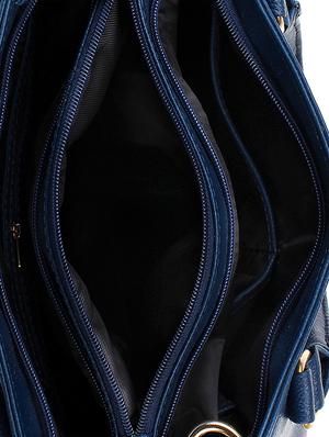blue leatherette (pu) regular handbag - 15710349 - Standard Image - 3