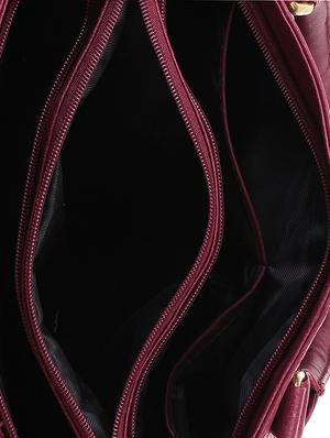 maroon leatherette (pu) regular handbag - 15710350 - Standard Image - 3