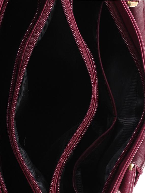 maroon leatherette (pu) regular handbag - 15710350 - Zoom Image - 3