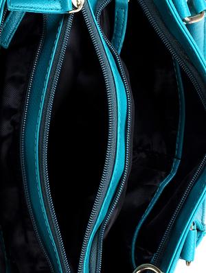 blue leatherette (pu) regular handbag - 15710351 - Standard Image - 3
