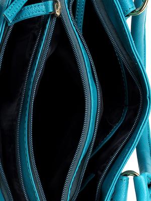 blue leatherette (pu) regular handbag - 15710353 - Standard Image - 3