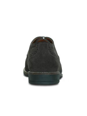 grey Suede lace-up brouges - 15713387 - Standard Image - 3