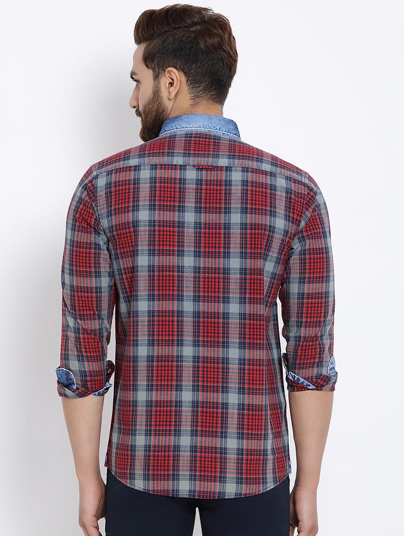 red cotton casual shirt - 15713423 - Zoom Image - 3