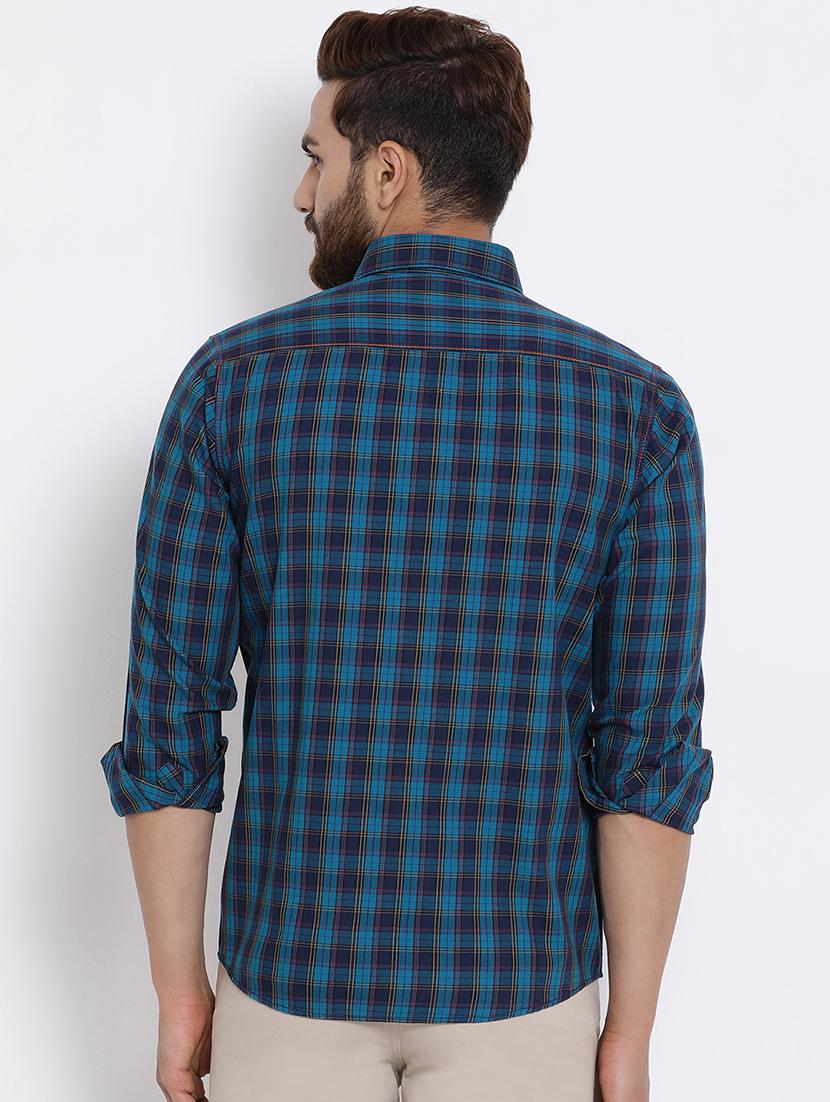 blue cotton casual shirt - 15713432 - Zoom Image - 3