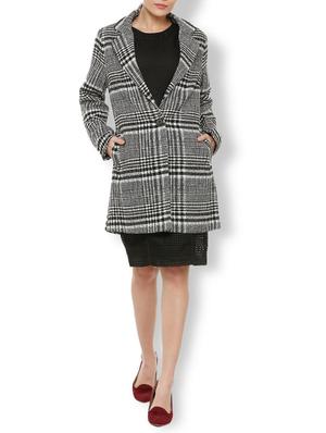 Checked lapel neck overcoat - 15713847 - Standard Image - 3