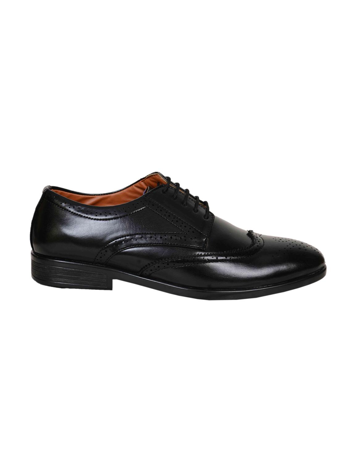 black leatherette lace-up derbys - 15715949 - Zoom Image - 3