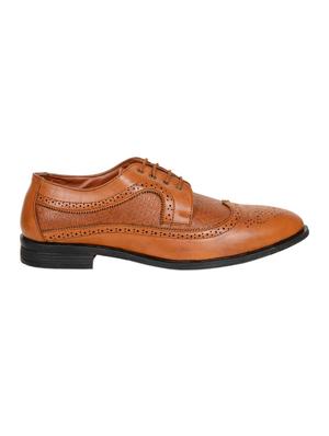 brown leatherette lace-up derbys - 15715951 - Standard Image - 3