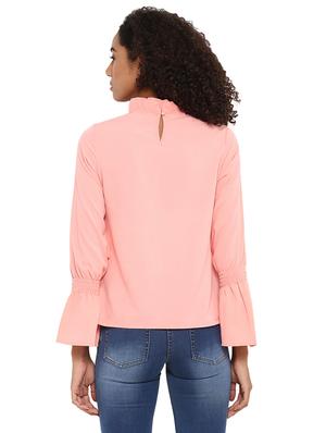 frilled neck smocked sleeved top - 15721304 - Standard Image - 3