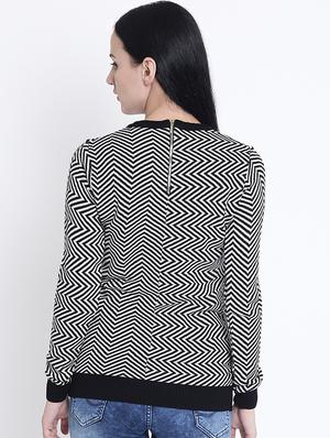 ribbed edge chevron pullover - 15721733 - Standard Image - 3