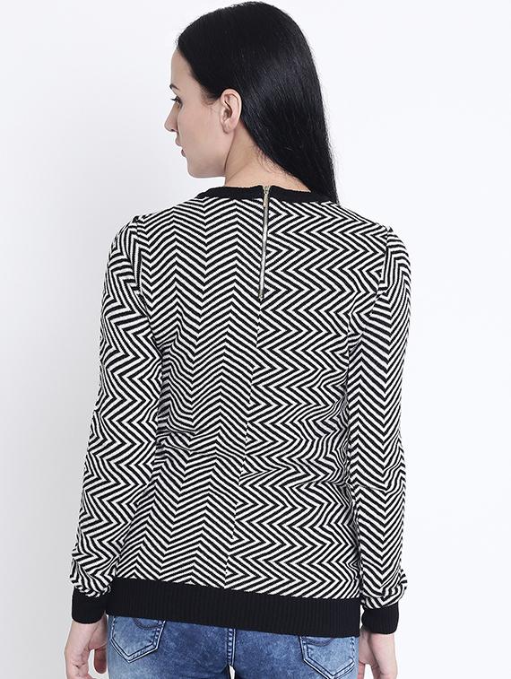 ribbed edge chevron pullover - 15721733 - Zoom Image - 3