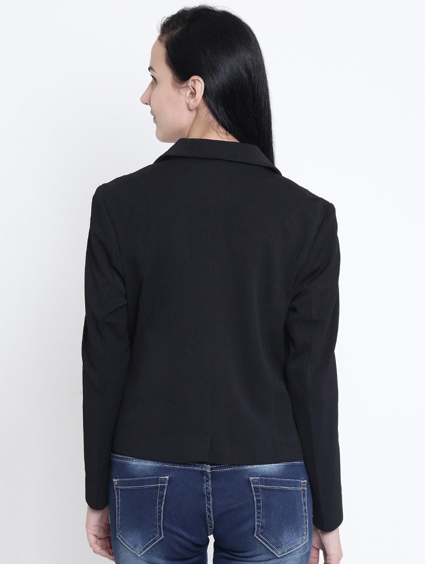 zipper detail solid blazer - 15721748 - Zoom Image - 3