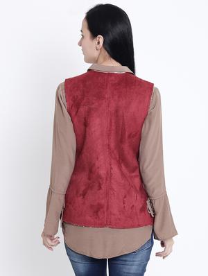 lace detail pocket patch waistcoat - 15721753 - Standard Image - 3