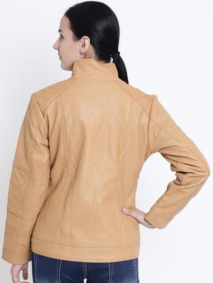 turtle neck leather jacket - 15721755 - Standard Image - 3