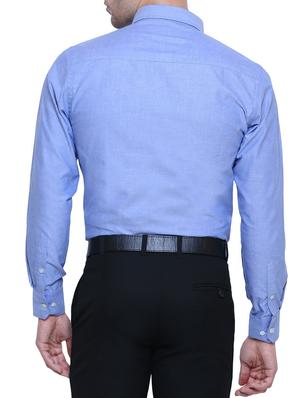 blue cotton formal shirt - 15722005 - Standard Image - 3