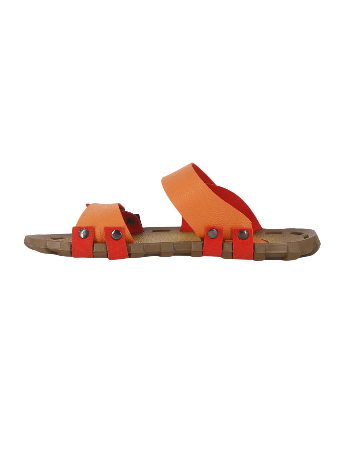 orange leatherette slip on slippers - 15722392 - Zoom Image - 3
