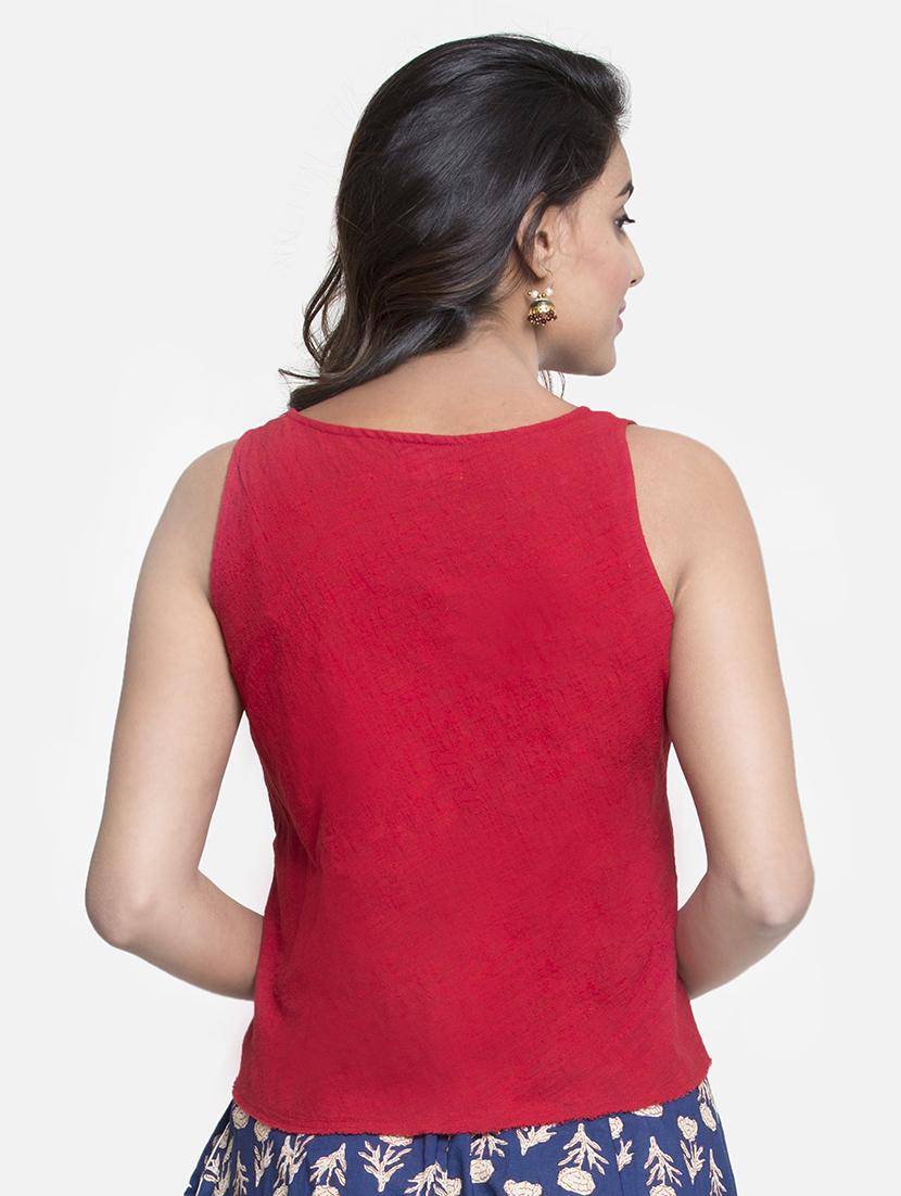 foil print sleeveless top - 15724582 - Zoom Image - 3
