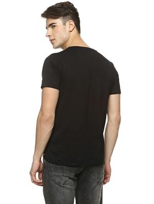 black cotton asymmetric t-shirt - 15725927 - Standard Image - 3