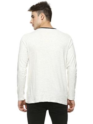 white cotton color block t-shirt - 15726029 - Standard Image - 3