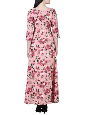 round neck floral maxi dress - 15726076 - Standard Image - 3