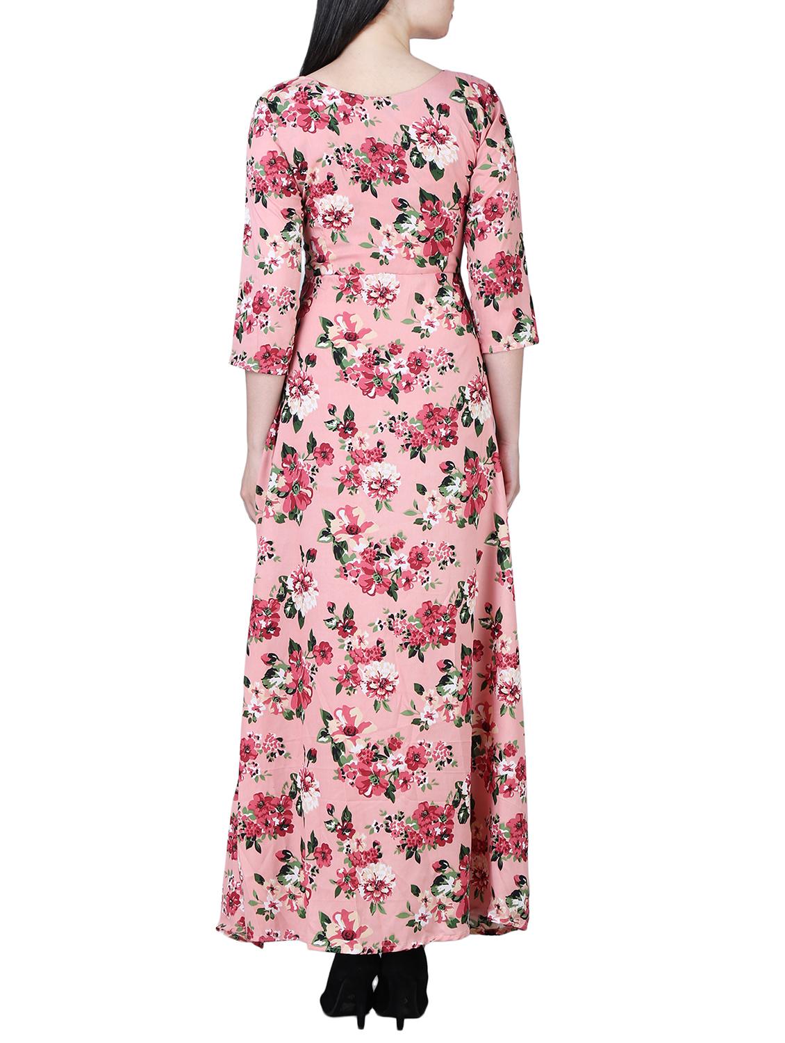 round neck floral maxi dress - 15726076 - Zoom Image - 3