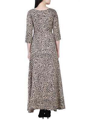 round neck animal print maxi dress - 15726104 - Standard Image - 3