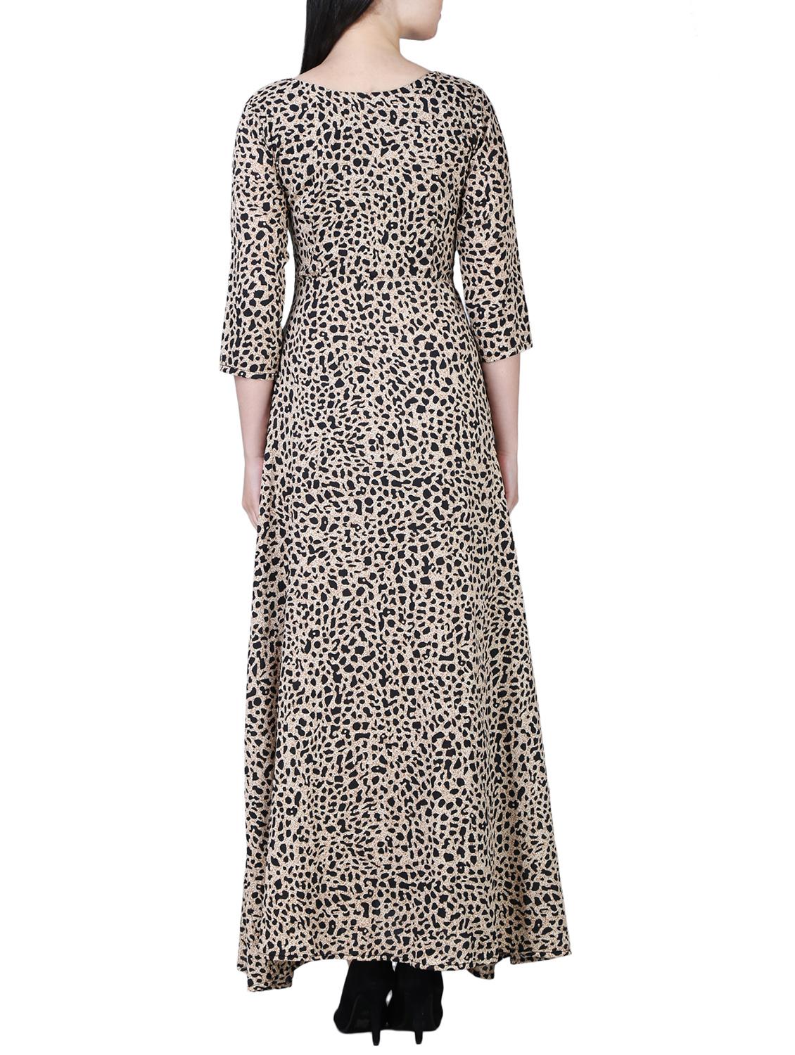 round neck animal print maxi dress - 15726104 - Zoom Image - 3
