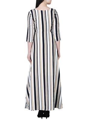 round neck striped maxi dress - 15726105 - Standard Image - 3