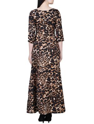 round neck animal print maxi dress - 15726107 - Standard Image - 3