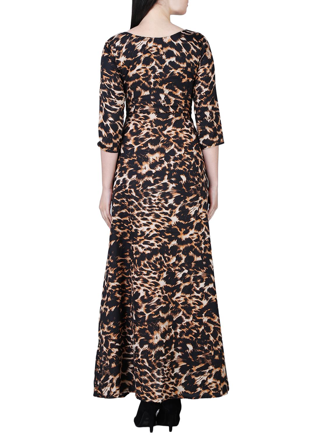 round neck animal print maxi dress - 15726107 - Zoom Image - 3