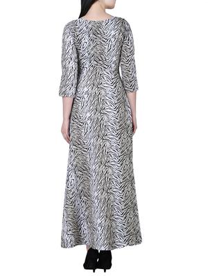 round neck animal print maxi dress - 15726111 - Standard Image - 3