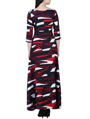 abstract print flared maxi dress - 15726118 - Standard Image - 3